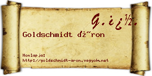 Goldschmidt Áron névjegykártya